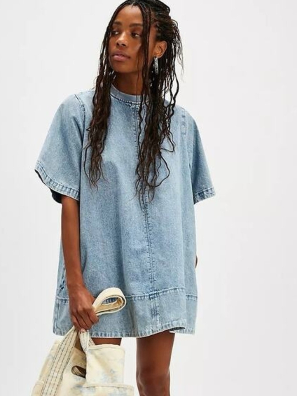 NWT Harlow Mini Dress By Free People Medium Ocean Blue - Picture 2 of 5